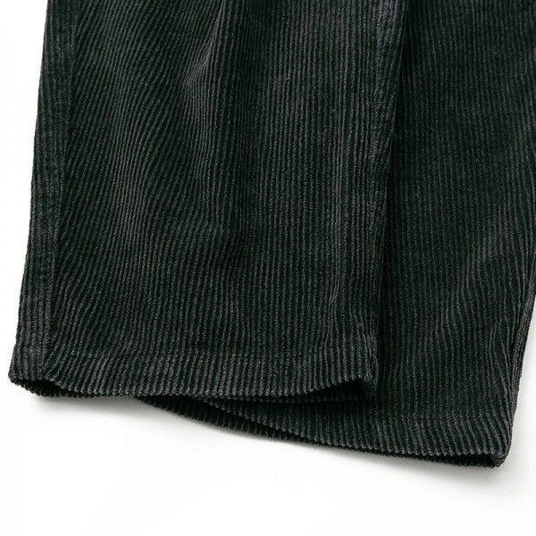 Autumn new men's basic heavy water washed corduroy straight leg pants retro loose casual pants