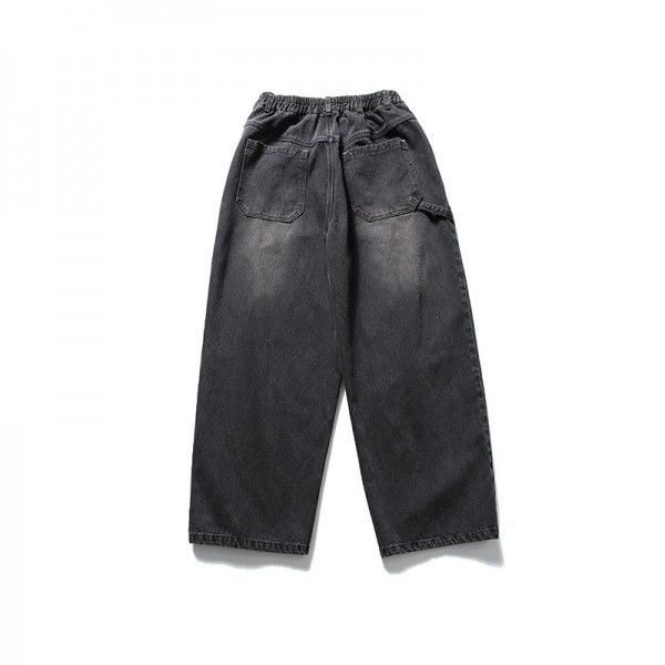 Autumn New Jeans Loose Trendy Brand Long Pants Washed Old Design Feeling Straight leg Pants