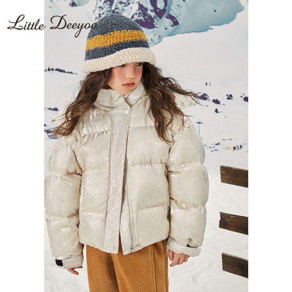 Girls' autumn and winter leisure down jacket, new winter style for big children's cold and warm jacket